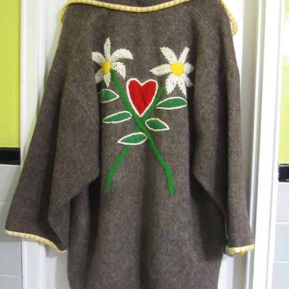 JC Castelbajac Parka Coat 100% Wool Embroidered France - Picture 2 of 12